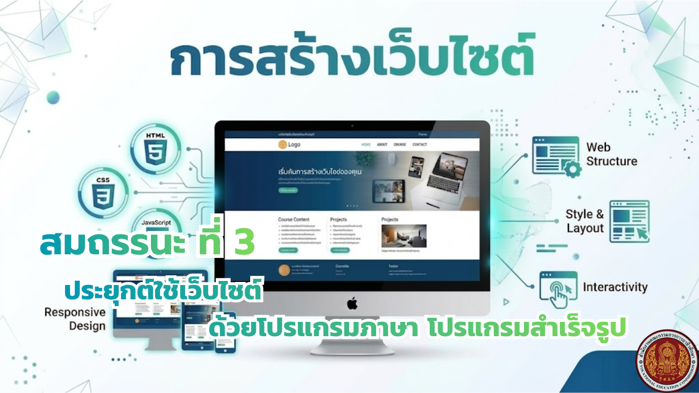 การสร้างเว็บไซต์ (วิชาปรับพื้นฐาน สมถรรนะที่ 3)