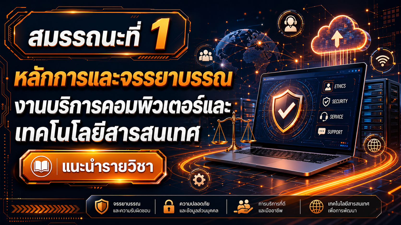 21901-2020 สมรรถนะที่ 1 หลักการและจรรยาบรรณงานบริการคอมพิวเตอร์และเทคโนโลยีสารสนเทศ